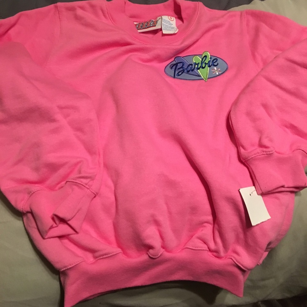 NWT Little girl Barbie pink sweatshirt sz 5